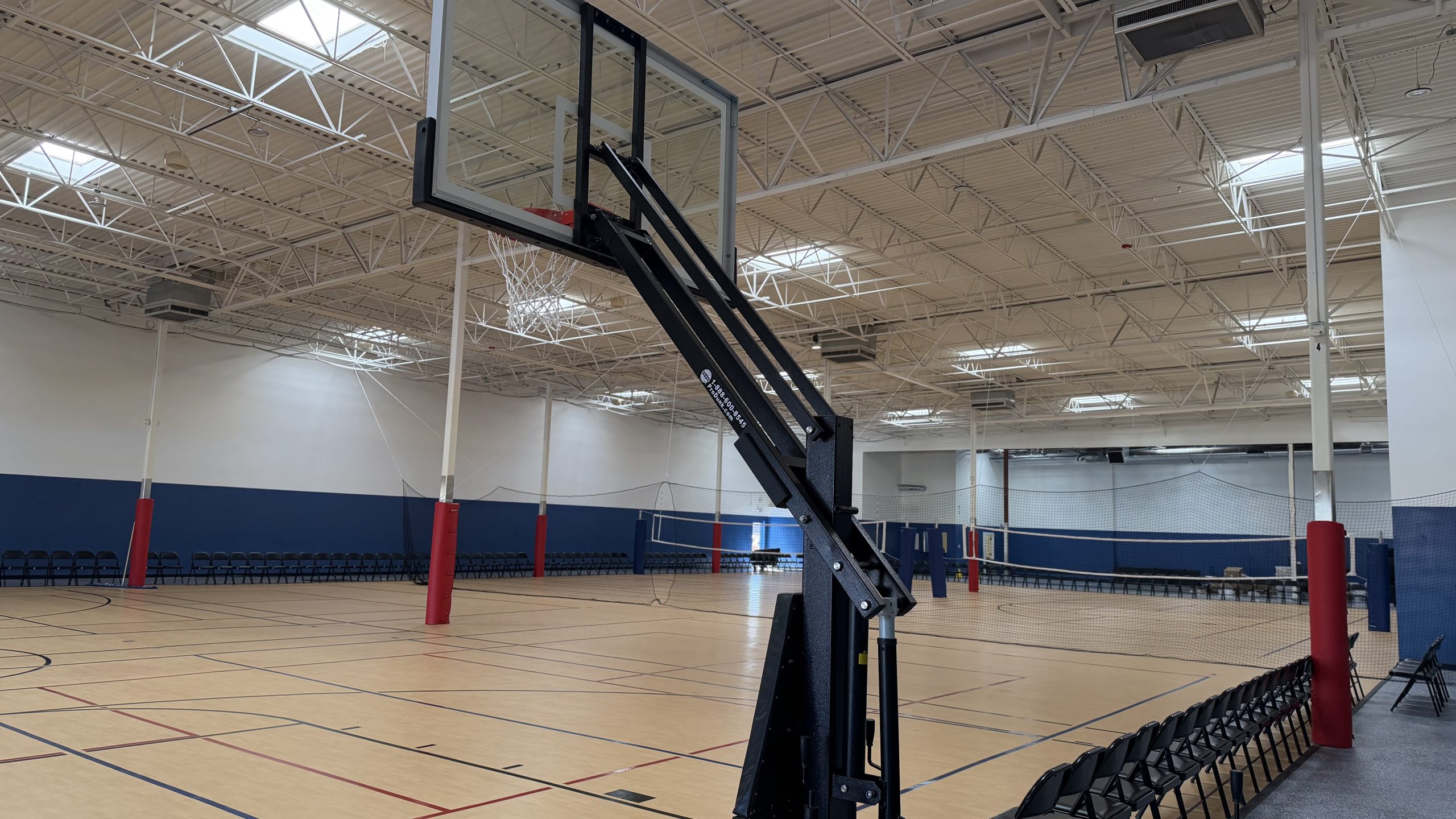 Indoor basketball court at Blitz Sports Center with professional sports flooring